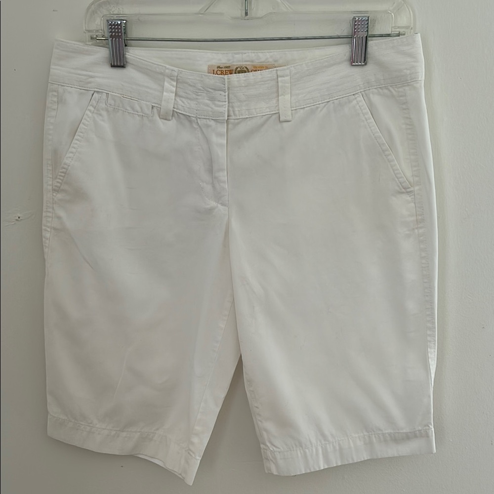 J. Crew White Cotton Bermuda Shorts sz 6